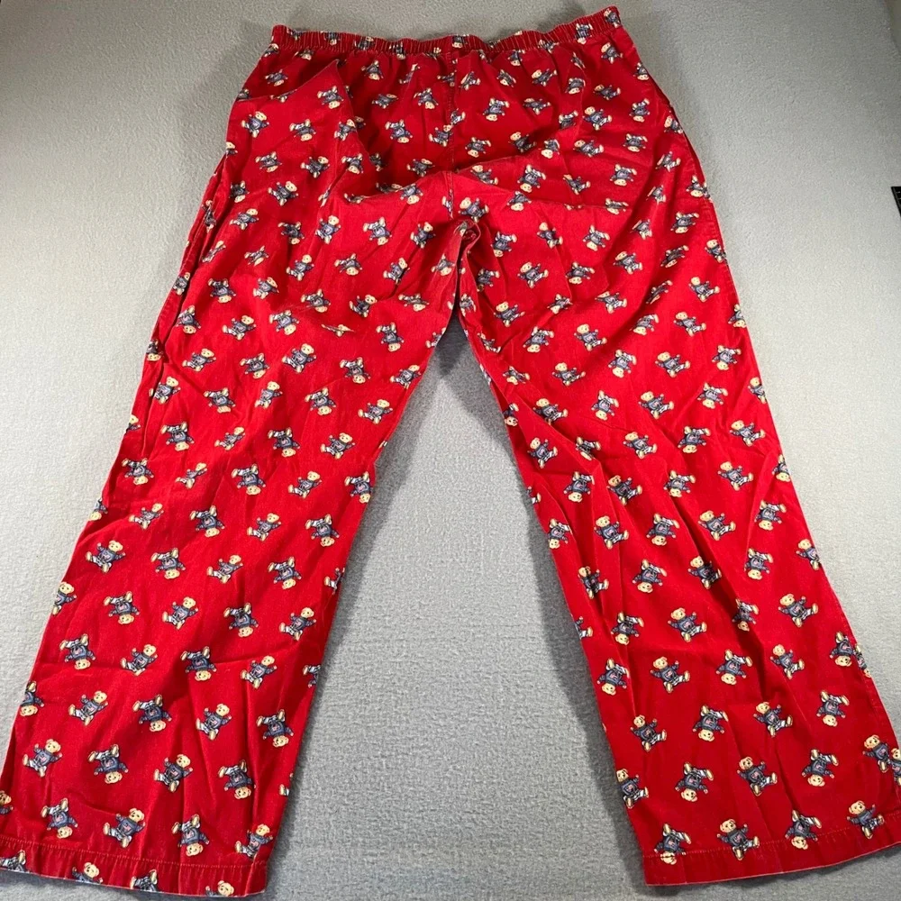 Polo‎ Ralph Lauren Pajama Pants Mens Large Red Polo Bear Cotton Sleepwear Lounge